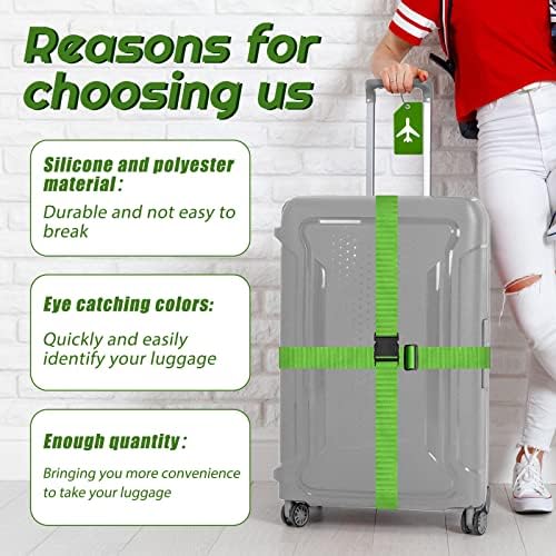 Weewooday 8 Pcs Luggage Straps Suitcase Tags Set - Image 4