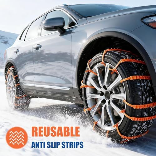 Universal Anti-Skid Snow Tire Chains, Heavy-Duty Anti Slip Tire Straps - Image 2