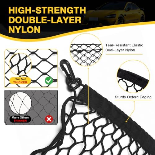 BFXM Cargo Net, 51.2"x17.7" Dual-Layer Nylon Trunk Net - Image 3