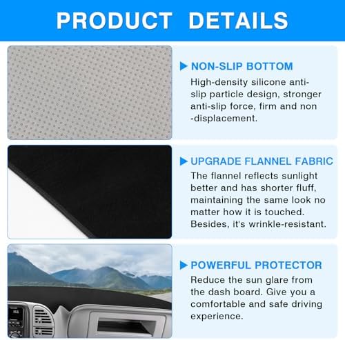 Autorder Dashboard Cover Mat for 1997-2000 Chevy Chevrolet Silverado/GMC Sierra - Image 6