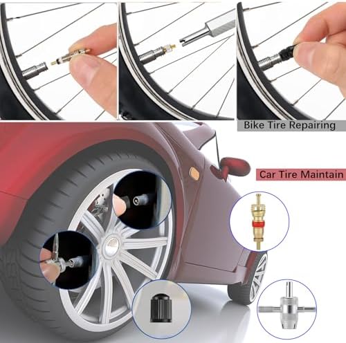 Tire Valve Stem Removal Tool Kit, R134A R12 A/C Schrader Valve Stem Core - Image 6
