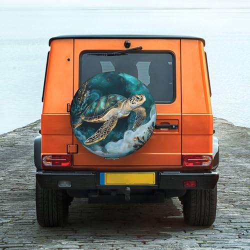 Spare Tire Cover for RV Camper, Marble Sea Turtle Nautical Coastal Tire Cover - Image 3