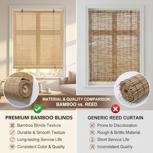 Bamboo Blinds for Interior Windows, Custom Bamboo Shades - Image 2