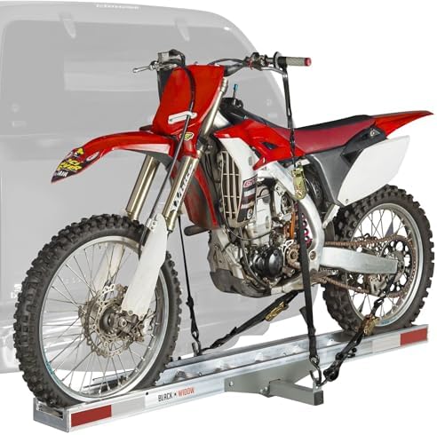 Black Widow Aluminum Dirt Bike Hitch Carrier, 400 lb, Extra-Long 6 Ft Ramp by BlackWidow