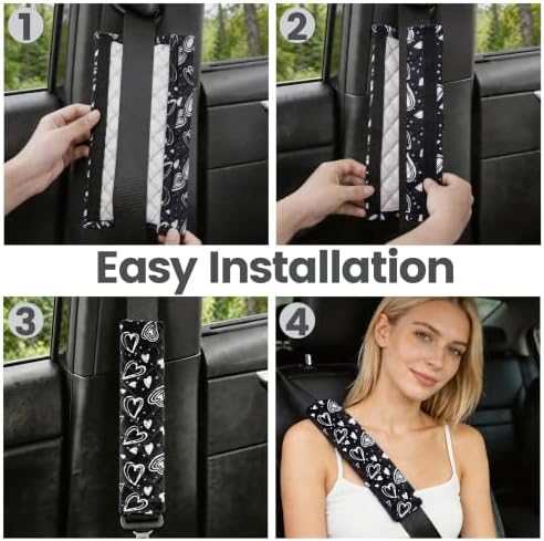 Amooca 2 Pack Seat Belt Covers Soft Shoulder Pad - Image 5