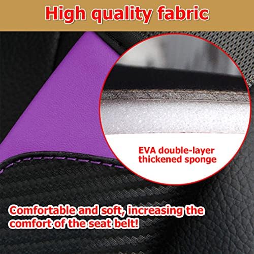 AUCELI 2PCS Carbon Fiber Car Seat Belt Cover, Breathable Leather - Image 4