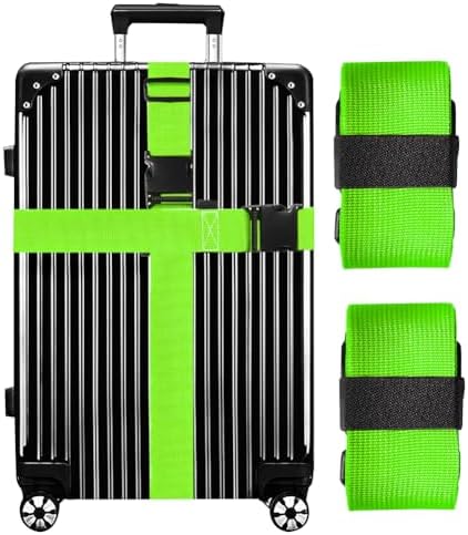 Luggage Straps for Suitcases TSA Approved-2 Pack Bright Personalized Luggage by GOWRAPS