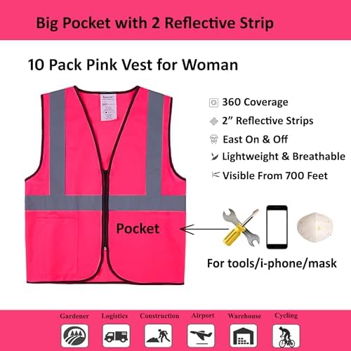 Pink Safety Vests 20 Pack - Image 3