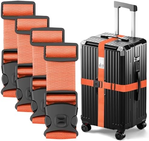 BILIONE Luggage Straps for Suitcases, Adjustable Lockable Suitcase Straps by BILIONE