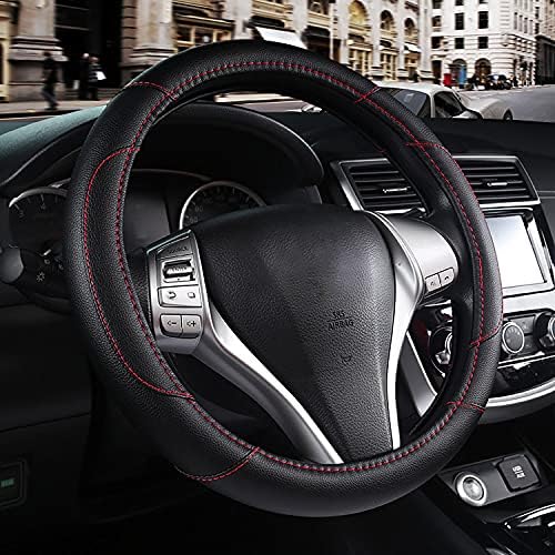 Leather Car Steering Wheel Cover, Universal Fit by Szttswamp