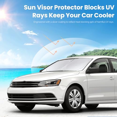 Windshield Sunshade for 2011-2017 2018 Volkswagen VW Jetta Sun Visor Shield - Image 2