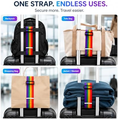 3PCS Elastic Luggage Straps for Suitcases, Strong Adjustable Luggage Connector - Image 3