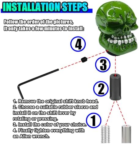 Skull Car Gear Shift Knob, Big Tooth Gear Stick Shifter Knob - Image 5