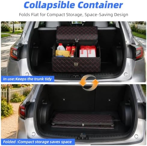 Car Trunk Organizer with Sturdy Faux Leather Lid - Image 4