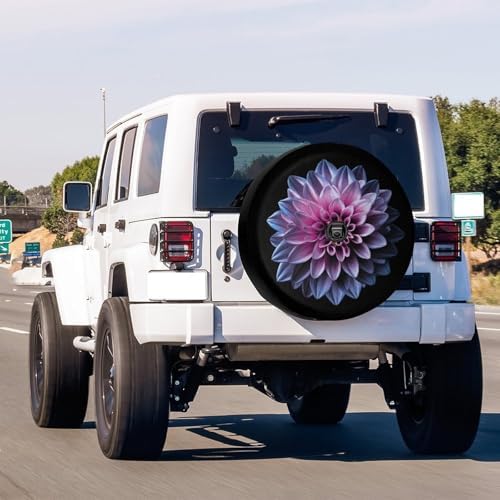 Chrome Pink and Purple Flower Spare Tire Cover - Image 2