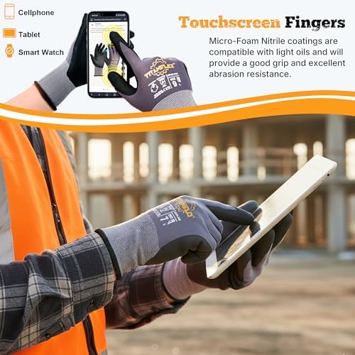 TitanFlex Work Gloves, MicroFoam Nitrile Coated, Seamless Knit Nylon - Image 2