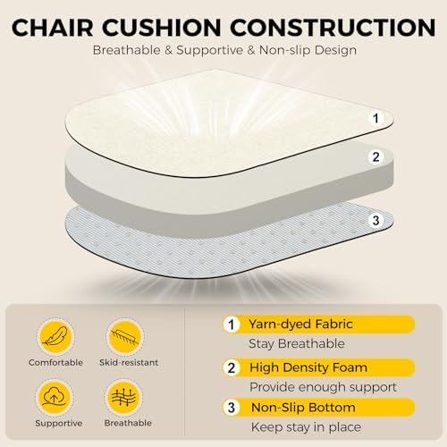 downluxe Indoor Chair Cushions for Dining Chairs, Soft and Comfortable Textured - Image 3