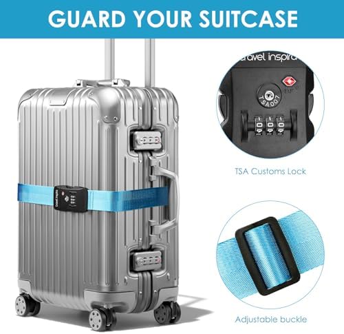 Travel Inspira TSA Approved Luggage Straps 2 Pack Suitcase Belt - Image 2