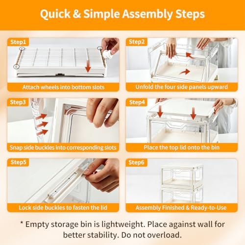 Collapsible Storage Bins with Lid, 15.35" x 11.02" x 8.66", - Image 6