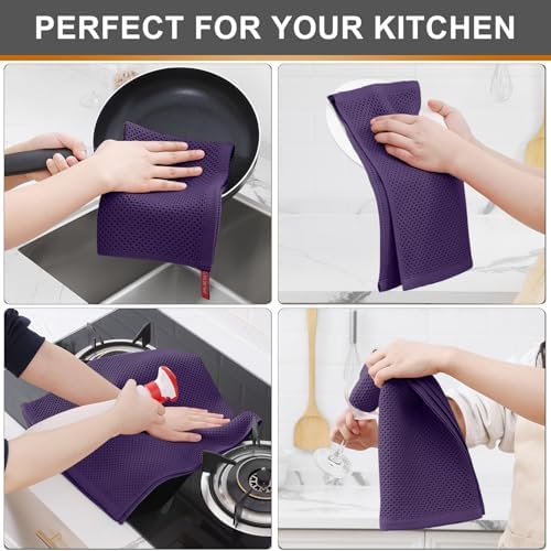 Kitinjoy 100% Cotton Waffle 4-Pack Kitchen Towels - Image 6