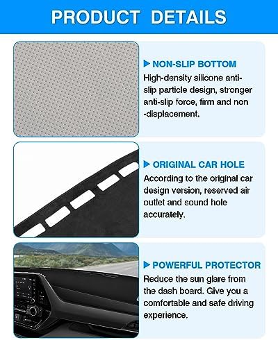 Autorder Dashboard Cover Mat for Toyota Highlander 2020 2021 2022 2023 2024 - Image 6