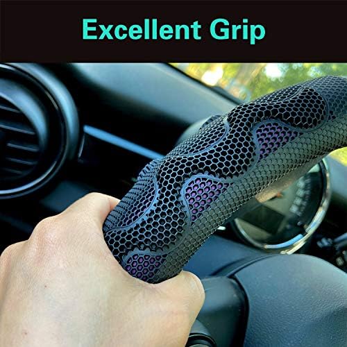 PINCTROT D Shaped Steering Wheel Cover Great Grip 14.5-15 Inch - Image 4