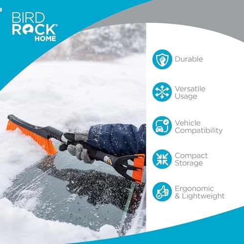 BIRDROCK HOME Snow Brush with Detachable Ice Scraper - Image 2