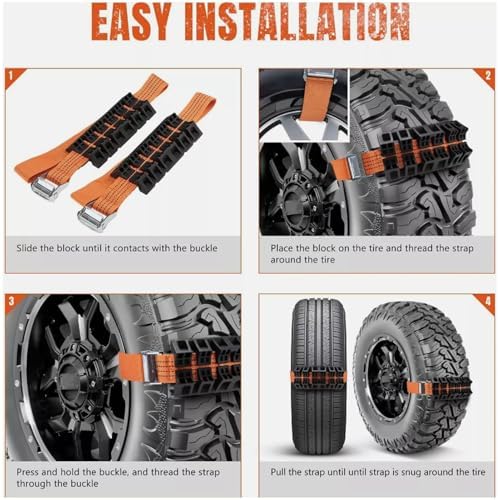 Tire Traction Straps for Trucks and SUVs – Emergency Snow Mud Skid Straps - Image 5
