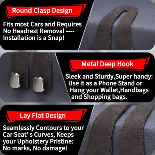 Car Purse Hook, Car Seat Headrest Hooks - Image 4