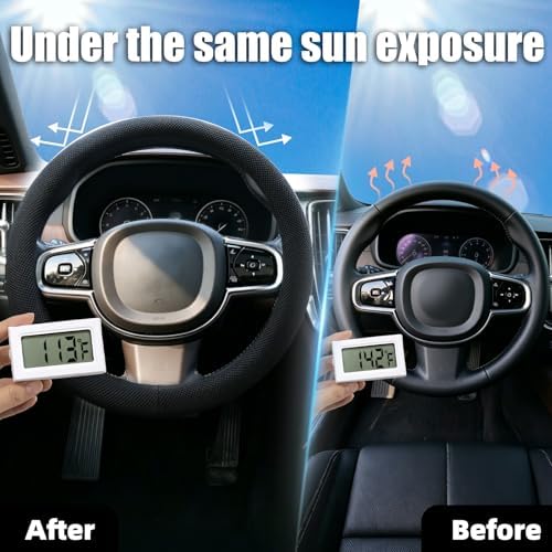 15 Inch Black Silicone Steering Wheel Cover Thermoregulating - Image 6