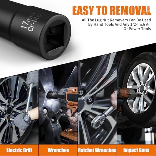 GIREORAN 10 Piece Wheel Lock Removal Kit, Lug Nut Removal Tool - Image 4