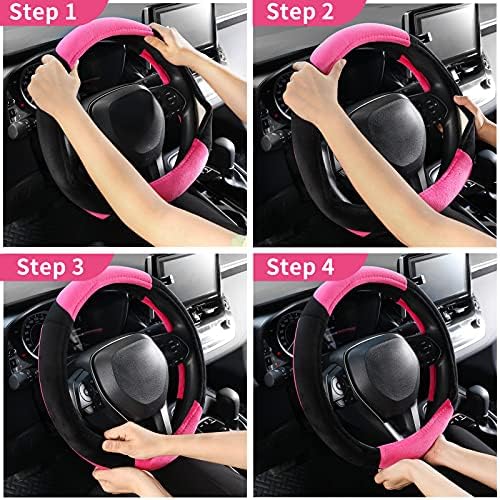 SEG Direct Car Steering Wheel Cover 14.5"-15", Plush Velvet Summer Winter - Image 5