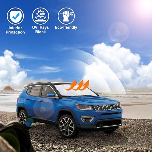 Windshield Sun Shade for 2017-2025 Jeep Compass Accessories - Image 6