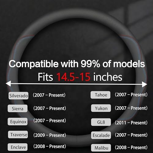 Leather Car Steering Wheel Cover, Breathable Laser-Perforated, Premium Texture - Image 3