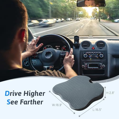 Wedge Car Seat Cushion for Driving for Better Visibility & Sciatica Relief - Image 2