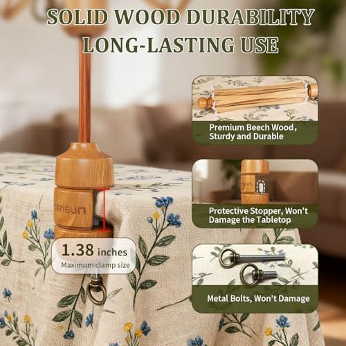 SPEENSUN Foldable Beech Wood Yarn Swift, 4-Step Setup Umbrella - Image 4