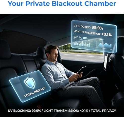 Car Back Window Sunshade with Suction Cup, 39.37x19.69 in Universal - Image 5