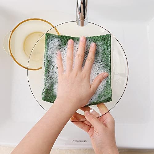 Homaxy 100% Cotton Waffle Weave Kitchen Dish Cloths 6-Pack, Grass Green - Image 4