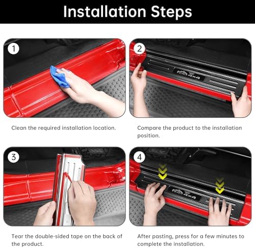 4PCS Door Sill Guards for Jeep Wrangler 2018-2025 2026 JL JLU & 2020-2026 - Image 5