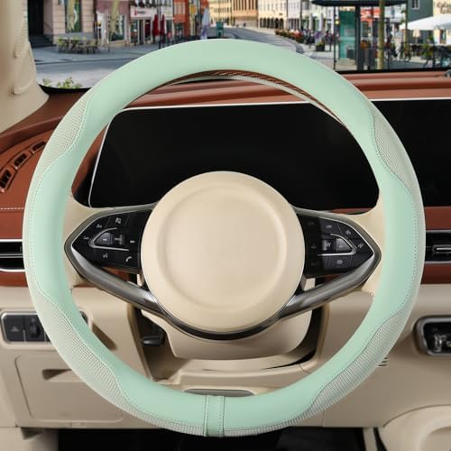 Nappa Leather Green Steering Wheel Cover Large 16 inch - Image 2