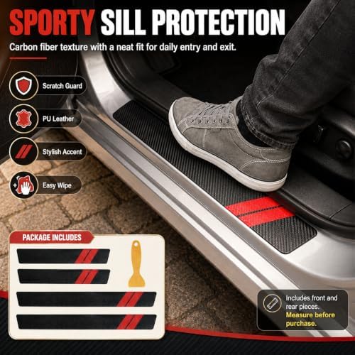 4PCS Car Door Entry Guard Sticker, Car Door Sill Protector - Image 6