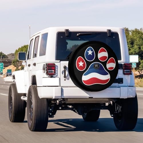 American Flag Dog Paw Spare Tire Cover - Image 2