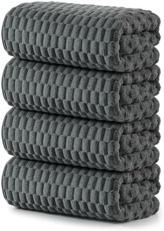 REDKISS 4 Pack Charcoal Gray Bath Towels by REDKISSOnline