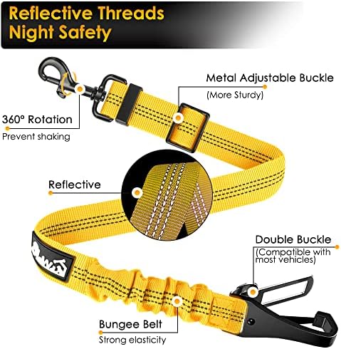 SlowTon Dog Harness, Adjustable Dog Seatbelt, 2 in 1 Latch Bar Attachment - Image 5
