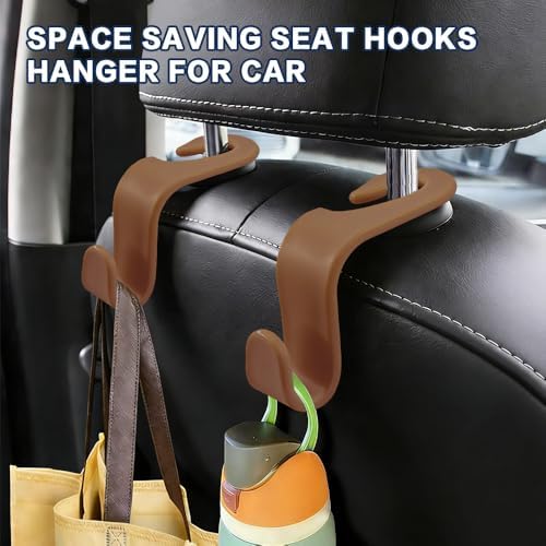 4PCS Car Seat Headrest Hooks, Car Purse Hook, Seat Back Organizer Storage - Image 3