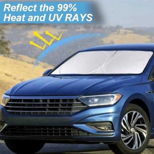 Windshield Sunshade for 2011-2017 2018 Volkswagen VW Jetta Sun Visor Shield - Image 3