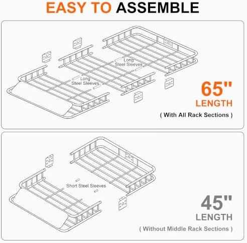 Roof Mount Cargo Carrier Basket & 20 Cu Ft. Waterproof Cargo Bag - Image 5