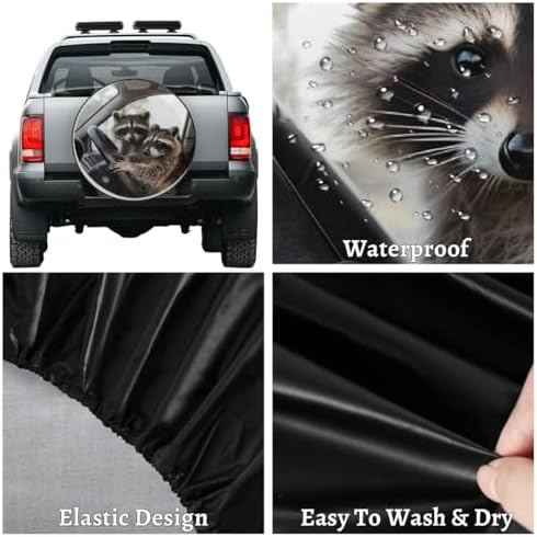 Raccoon Spare Tire Cover 16in Spare Wheel Covers Tire Storage Cover - Image 4