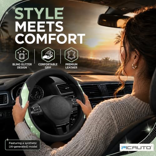 PIC AUTO Steering Wheel Cover, Universal Fit 14.5"-15.5" Car Steering Wheels - Image 3