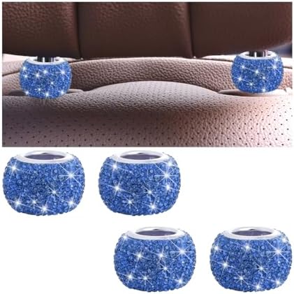 4PCS Bling Car Headrest Collars, Crystal Rhinestone Vehicle Head Rest Collars by KHGUZ
